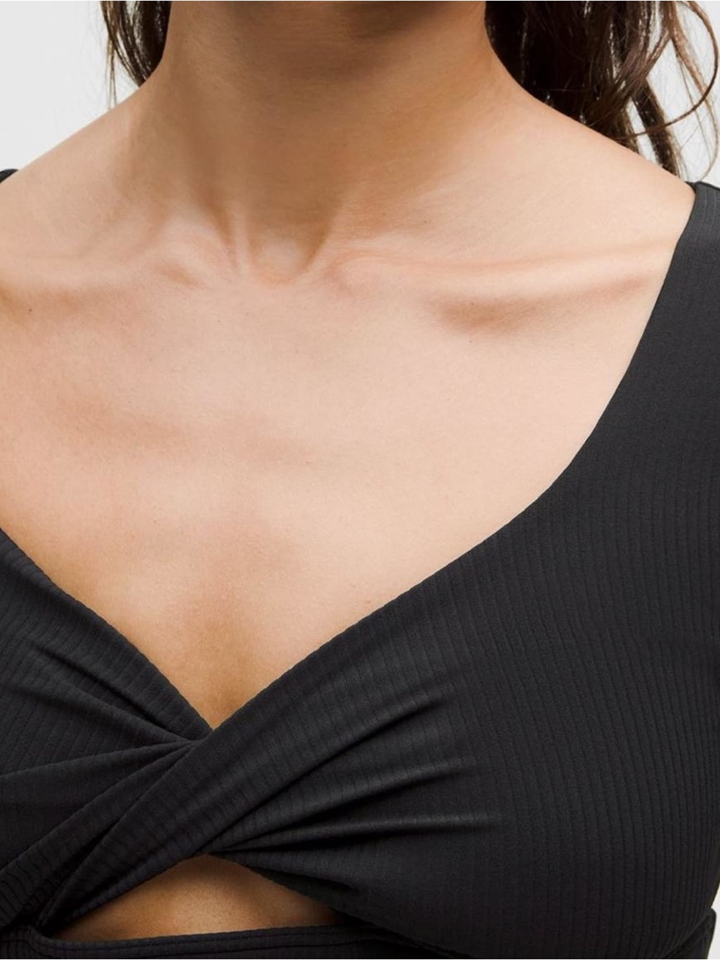 1-24 Nwt Size S Ribbed Nulu Long Sleeve Bra Top Blk